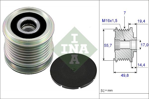 Alternator - sprzęgło jednokierunkowe INA 535016510