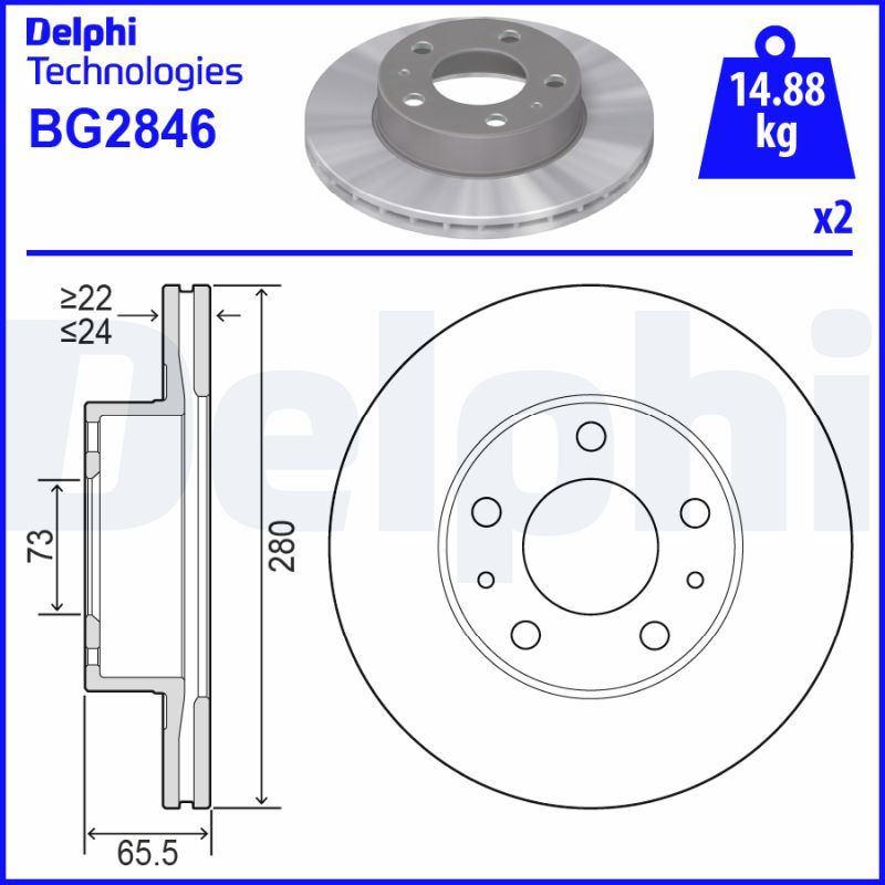 Tarcza hamulcowa DELPHI BG2846