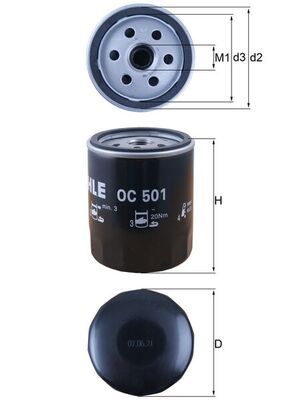 Filtr oleju MAHLE OC501