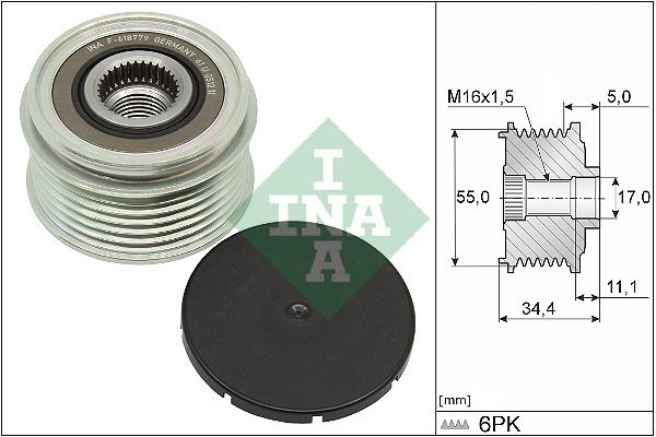 Alternator - sprzęgło jednokierunkowe INA 535035710
