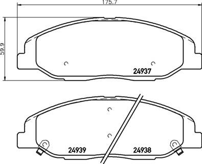 Zestaw klocków hamulcowych, hamulce tarczowe BREMBO P 09 016