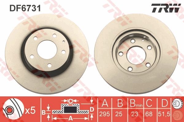 Tarcza hamulcowa TRW DF6731