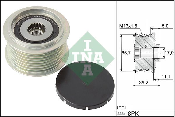 Alternator - sprzęgło jednokierunkowe INA 535027410