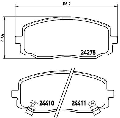 Zestaw klocków hamulcowych, hamulce tarczowe BREMBO P 30 032