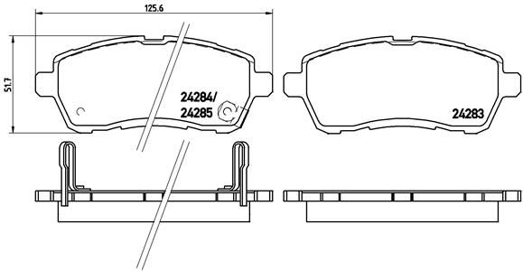 Zestaw klocków hamulcowych, hamulce tarczowe BREMBO P 16 013