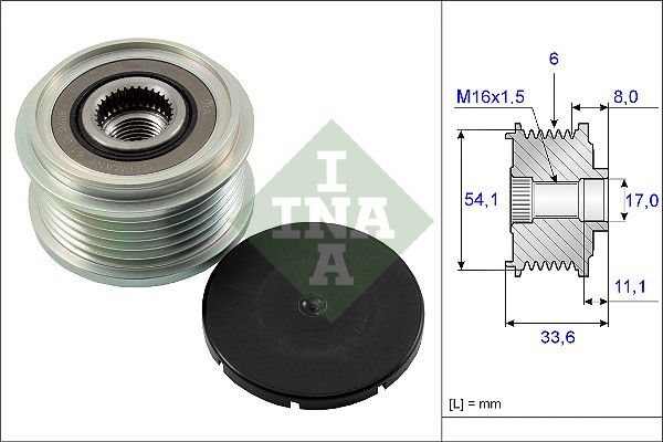 Alternator - sprzęgło jednokierunkowe INA 535 0059 10