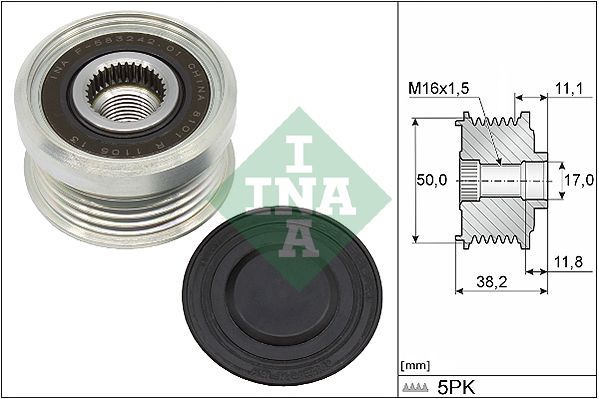 Alternator - sprzęgło jednokierunkowe INA 535033710