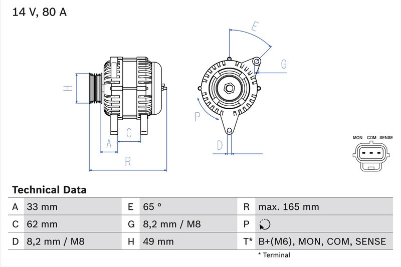 Alternator BOSCH 0 986 044 671