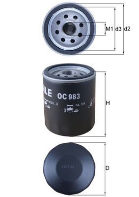 Filtr oleju MAHLE OC983