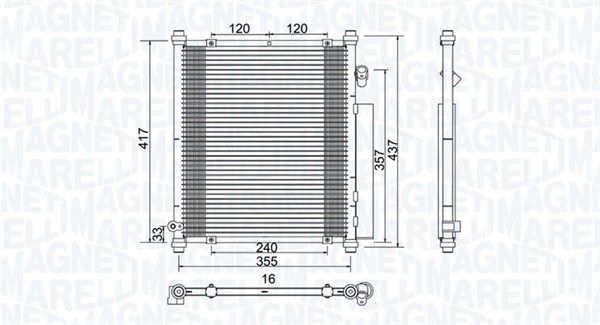 Skraplacz, klimatyzacja MAGNETI MARELLI 350203907000