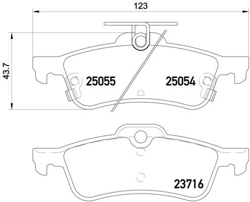 Zestaw klocków hamulcowych, hamulce tarczowe BREMBO P 28 070