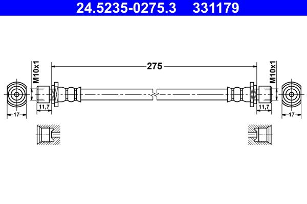 Przewód hamulcowy elastyczny ATE 24.5235-0275.3