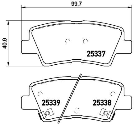 Zestaw klocków hamulcowych, hamulce tarczowe BREMBO P 30 067