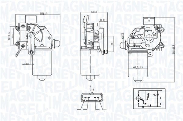 Silnik wycieraczek MAGNETI MARELLI 064377400010