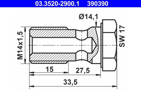 Śruba ampułowa ATE 03.3520-2900.1
