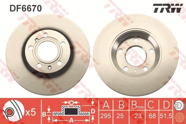 Tarcza hamulcowa TRW DF6670