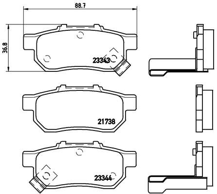 Zestaw klocków hamulcowych, hamulce tarczowe BREMBO P 28 025