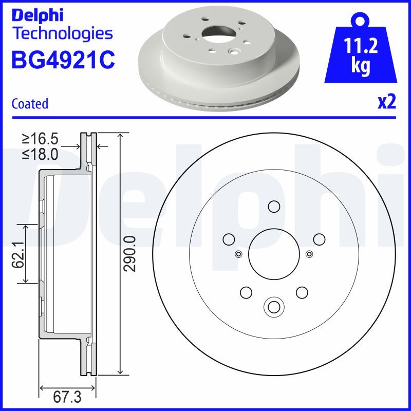 Tarcza hamulcowa DELPHI BG4921C