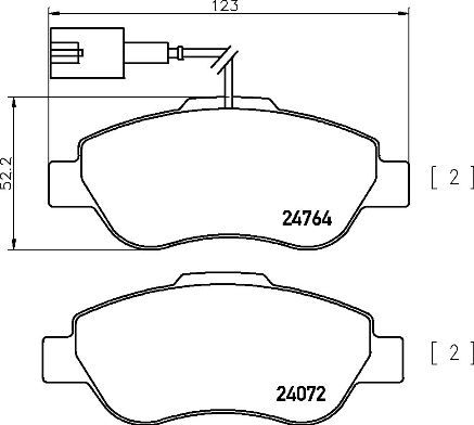 Zestaw klocków hamulcowych, hamulce tarczowe BREMBO P 24 150