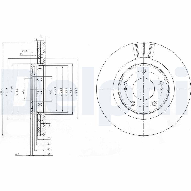 Tarcza hamulcowa DELPHI BG4038C