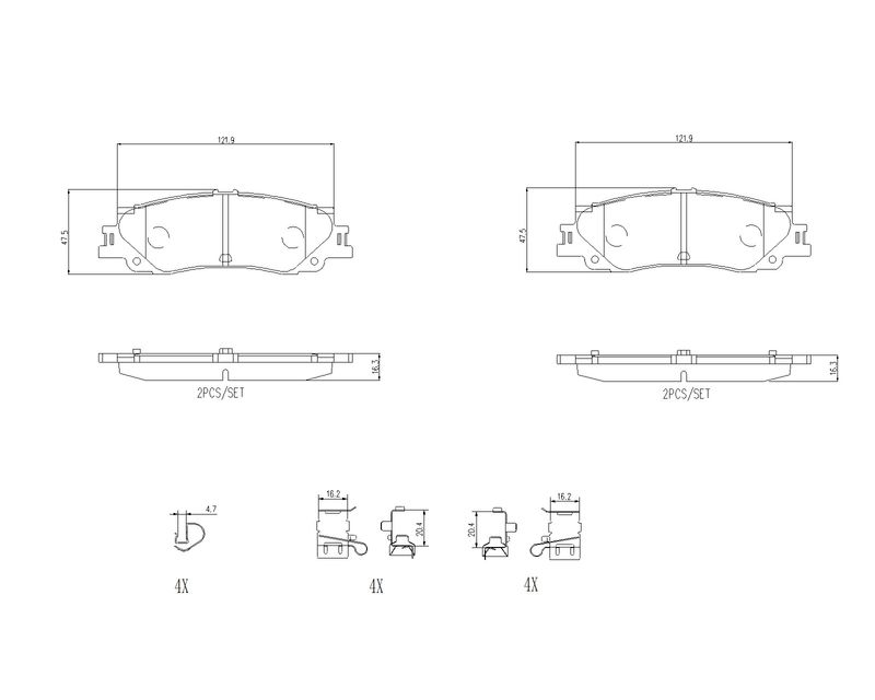 Zestaw klocków hamulcowych, hamulce tarczowe BREMBO P 83 192