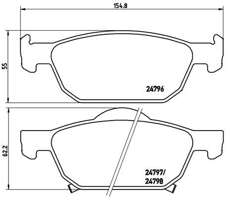 Zestaw klocków hamulcowych, hamulce tarczowe BREMBO P 28 044