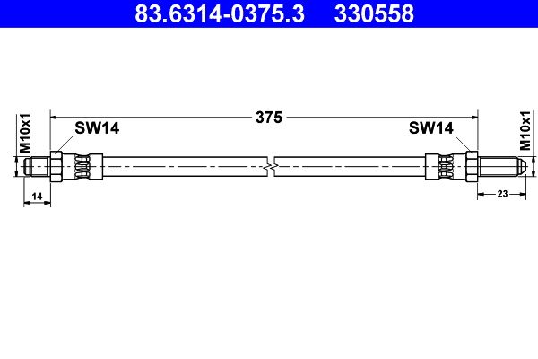 Przewód hamulcowy elastyczny ATE 83.6314-0375.3