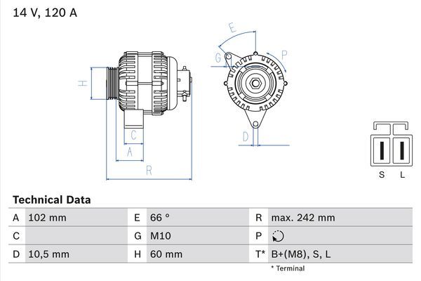 Alternator BOSCH 0 986 049 550