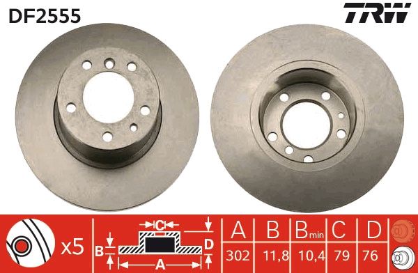Tarcza hamulcowa TRW DF2555