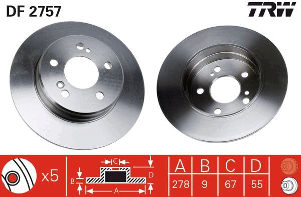 Tarcza hamulcowa TRW DF2757
