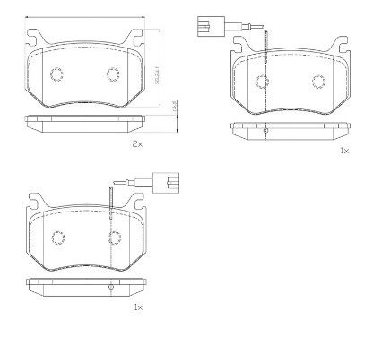 Zestaw klocków hamulcowych, hamulce tarczowe BREMBO P 23 184