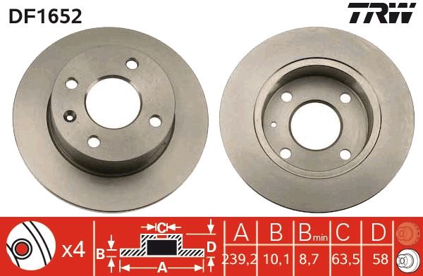 Tarcza hamulcowa TRW DF1652