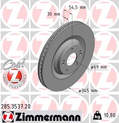 Tarcza hamulcowa ZIMMERMANN 285.3537.20