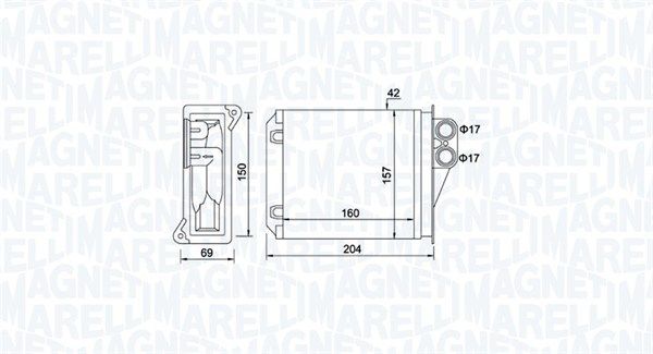 Wymiennik ciepła, ogrzewanie wnętrza MAGNETI MARELLI 350218481000