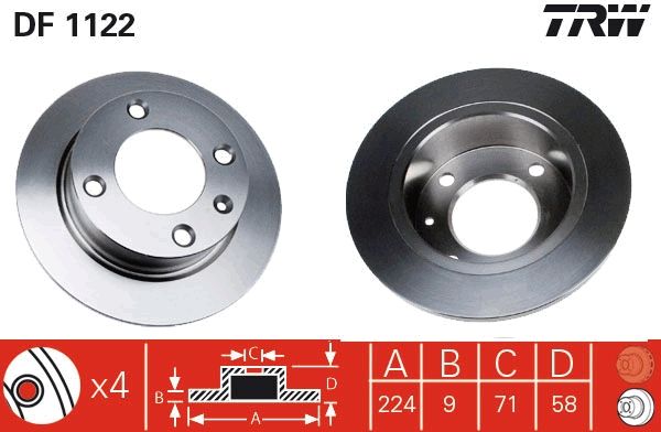 Tarcza hamulcowa TRW DF1122