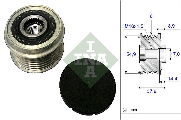 Alternator - sprzęgło jednokierunkowe INA 535 0217 10