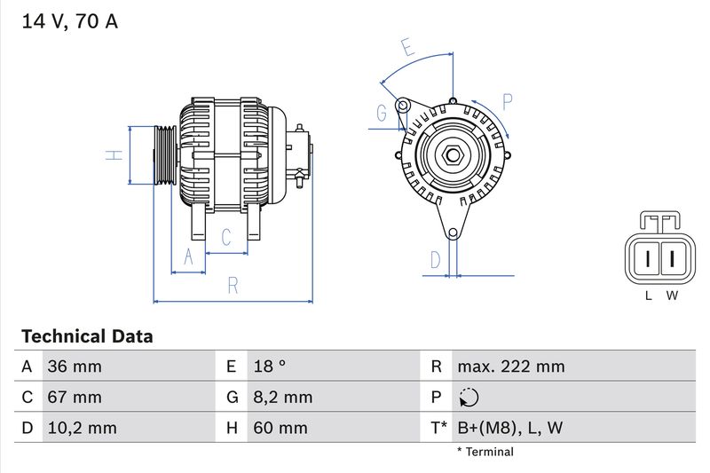 Alternator BOSCH 0 986 043 101