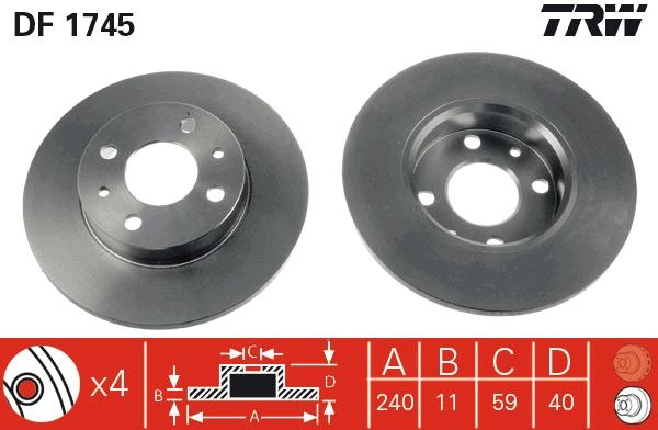 Tarcza hamulcowa TRW DF1745