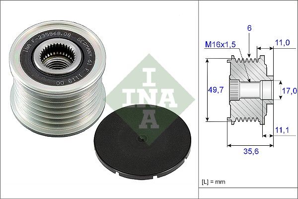 Alternator - sprzęgło jednokierunkowe INA 535008610