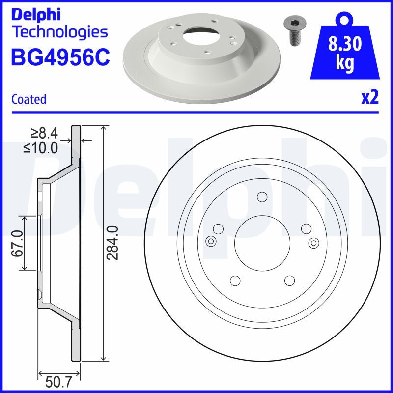Tarcza hamulcowa DELPHI BG4956C