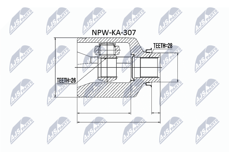 Zestaw przegubu, wał napędowy NTY NPW-KA-307