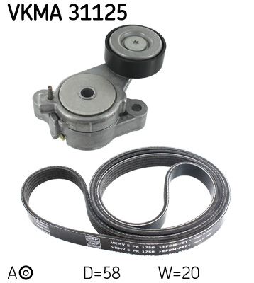 Zestaw paska klinowego wielorowkowego SKF VKMA 31125