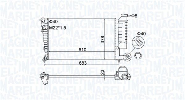 Chłodnica, układ chłodzenia silnika MAGNETI MARELLI 350213189500