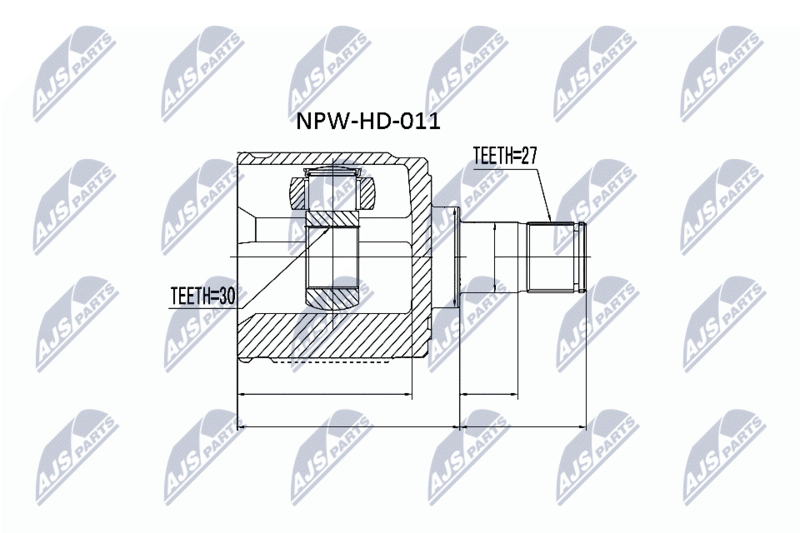 Zestaw przegubu, wał napędowy NTY NPW-HD-011