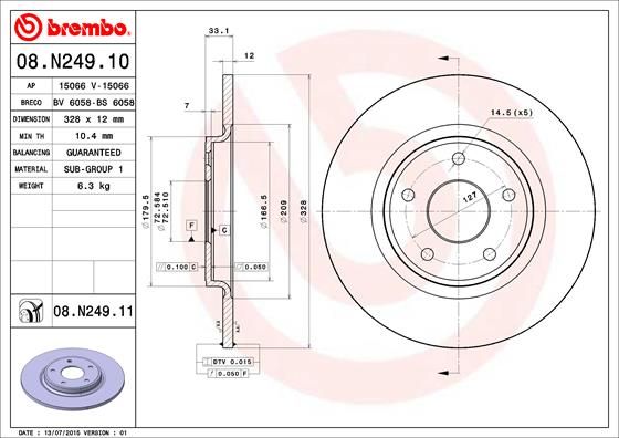 Tarcza hamulcowa BREMBO 08.n249.11