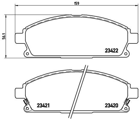 Zestaw klocków hamulcowych, hamulce tarczowe BREMBO P 56 040