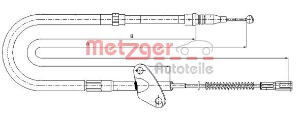 Cięgło, hamulec postojowy METZGER 10.9871