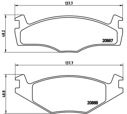 Zestaw klocków hamulcowych, hamulce tarczowe BREMBO P 85 024