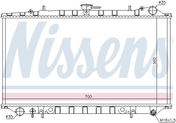 Chłodnica, układ chłodzenia silnika NISSENS 62977