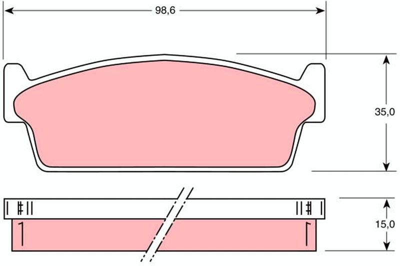 Zestaw klocków hamulcowych, hamulce tarczowe TRW GDB1021